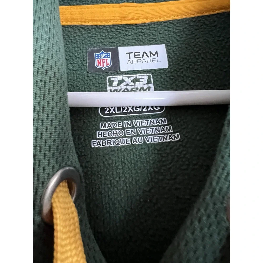 Green Bay Packers NFL Team Apparel TX3 Warm XXL Full Zip Hoodie Sweatshirt